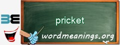 WordMeaning blackboard for pricket